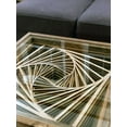 thumbnail image 3 of Rotating Geometric Vortex - End Table  Coffee Table with Rustic Wood Frame, 3 of 4
