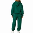 thumbnail image 4 of Trgacdwlo Fleece Lined Sweatsuit Women 2 Piece Outfits Tracksuit Fuzzy Jogging Suit Hooded Set Fall Winter Plush Comfy Sweat Set for Women Green M, 4 of 7