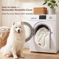 thumbnail image 5 of Exclusivo Mezcla Sofa Pet Bed with Raised Backrest for Small Dogs, 20"x16" Cozy Plush Cord Couch Dog Bed, Removable Washable Cover, Ivory, 5 of 6