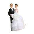 thumbnail image 3 of balikha Wedding Cake Toppers Bride and Groom Cake Decor Sculpture with White Mesh Veils Romantic Couple Statue for Desk Wedding Party Style A, 3 of 9