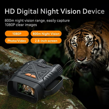 Portable Night Vision Binoculars with HD 10X Zoom & Infrared - Rechargeable 2.8 Color Screen for Hunting Wildlife Observation & Outdoor Adventures