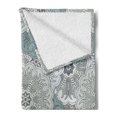 thumbnail image 2 of Grey Soft Flannel Fleece Throw Blanket, Tile Art Mandala with Oriental Touch of the Eastern Style Motif Illustration, Cozy Plush for Indoor and Outdoor Use, 50" x 70", Blue, by Ambesonne, 2 of 5