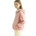 thumbnail image 7 of qolati Girls Hoodies Jackets Fuzzy Fleece Winter Warm Coat Casual Full Zip Up Hooded Sweatshirts Jacket Kids Soft Long Sleeve Loose Outerwears with Pockets, 7 of 7