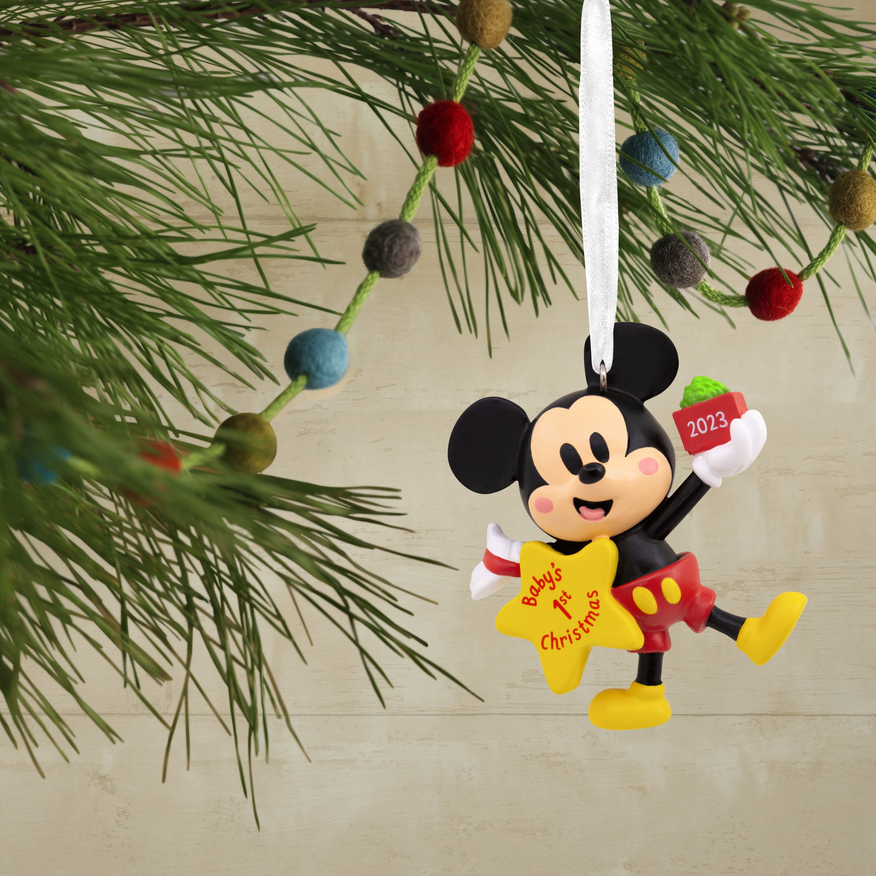 Mickey baby's hotsell first christmas ornament