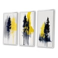 thumbnail image 3 of Designart "Majestic Forest Yellow III" Tree Framed Wall Art Set Of 3 - Yellow Tree Frame Gallery Wall Set For Home Decor, 3 of 6