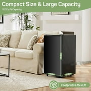 Mini Refrigerators 3.2 Cu. ft Single Door, 5 Star Energy Efficient, Low Noise, 5 Adjustable Thermostat & Removable Glass Shelves, Black