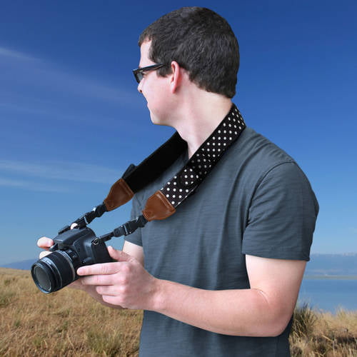 Comfort Digital Camera Neck Strap with Neoprene Cushion Padding & Storage  Pockets by USA Gear - Works with Canon , Nikon , Sony and More Cameras 