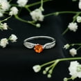 thumbnail image 3 of Rosec Jewels Natural Fire Opal Promise Ring - Opal Diamond Ring for Women - AAA Quality - Ready to Gift, 18K White Gold, US 4.00, 3 of 10