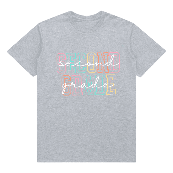Second Grade T Shirt, Back to School Graphic Tee, Colorful 2nd Grade Tshirt, First Day of School Gift for Students and Teachers