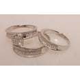 thumbnail image 3 of TAAPSEE JEWELS 2.80CT Round CZ His & Her Engagement Trio Ring Set 14K White Gold Plated, 3 of 4