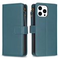 thumbnail image 5 of SaniMore for iPhone 14 Pro 6.1" 2022 Business Case, Full Body Protective PU Leather with Zipper Purse + Card Holder Flip Kickstand Lanyard [Shockproof TPU Shell] Vintage for Men Women, Green, 5 of 9