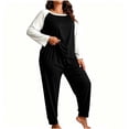thumbnail image 2 of POROPL Pajamas for Women,Long Sleeve Sleepwear Top with Jogger Pants,Lounge Set Sizes XL-5X, 2 of 5