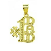 14k Yellow Gold #1 DAD Pendant, Made in USA