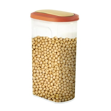 JeashCHAT 2L Plastic Cereal Container Clear Airtight Food Storage Containers with Flip Lid, Dry Food Storage Canister for Kitchen Storage and Organization, Orange