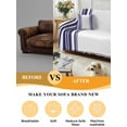 thumbnail image 5 of Navy Blue Striped Sofa Covers for 2-3 Cushion Couch L-Shaped Sectional, Modern White Striped Abstract Art Aesthetics Washable Sofa Covers Slipcover for Living Room, Couch Cover Blanket 71"x134", 5 of 9