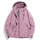 thumbnail image 1 of Chaquetas y abrigos casuales con capucha de manga larga para mujer, ropa holgada lisa para exteriores, ropa de montañismo, chaqueta fina con capucha de manga larga, abrigo de poliéster para mujer, 1 of 3
