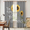 thumbnail image 5 of Kitchen Curtains 84 Inch Length 2 Panels, Sunflowers Grommets Window Treatment Curtain, Modern Bee You Are My Sunshine Grey Thermal Curtains Drapes for Living Room/Bathroom, 5 of 9