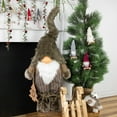 thumbnail image 2 of Northlight Woodland Gnome Holding a Wooden Tree Christmas Figurine - 33" - Brown and White, 2 of 4