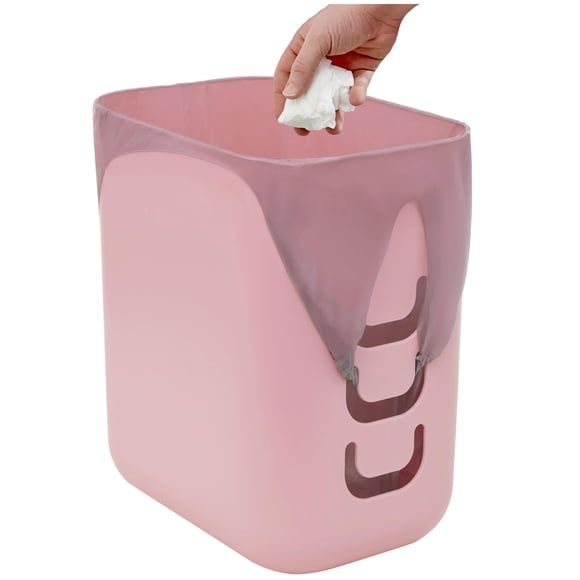 Bote de basura Stori Luup de plástico rosa de 2.5 galones fabricado en EE. UU.