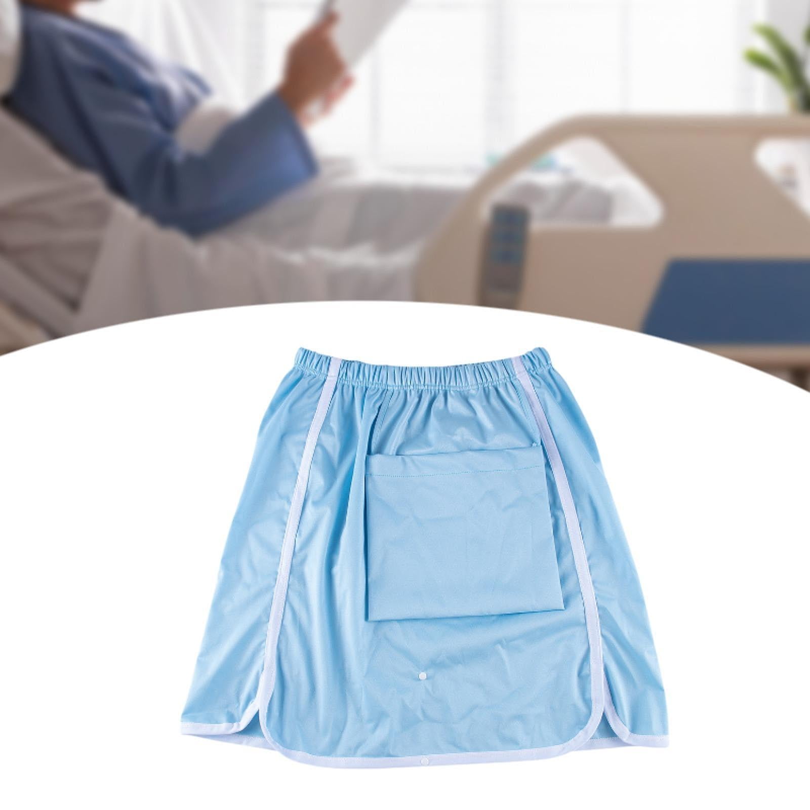 Serenable Adult Diaper Skirt Incontinence Bed Pad,Lightweight Washable Portable with Pocket Skirt Bed Mat for Disabled Bedwetting Blue 3XL