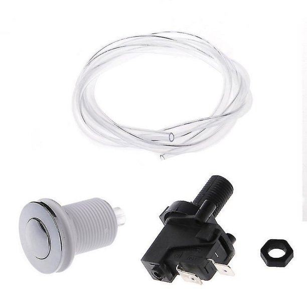 Bañera, Spa, residuos, eliminación de basura, autobloqueo, interruptor de aire, botón pulsador, manguera de aire