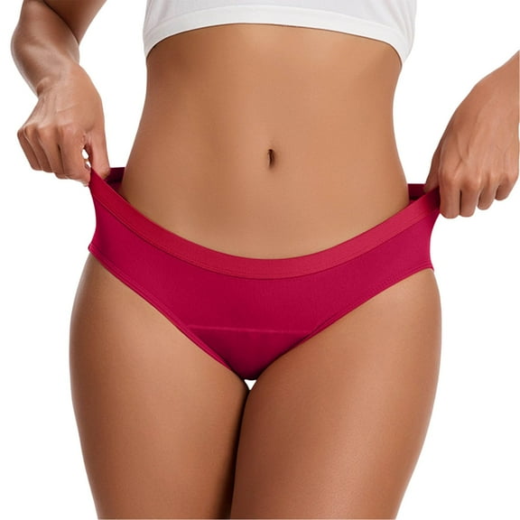 KHONTS Comfort Bikini Period Underwear for Women Regular Absorbency Keeps Dry from All Leaks XS