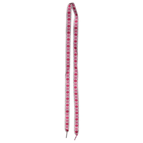 Flat Argyle 2 Pair ( 4 piece ) Shoelaces - White/Pink