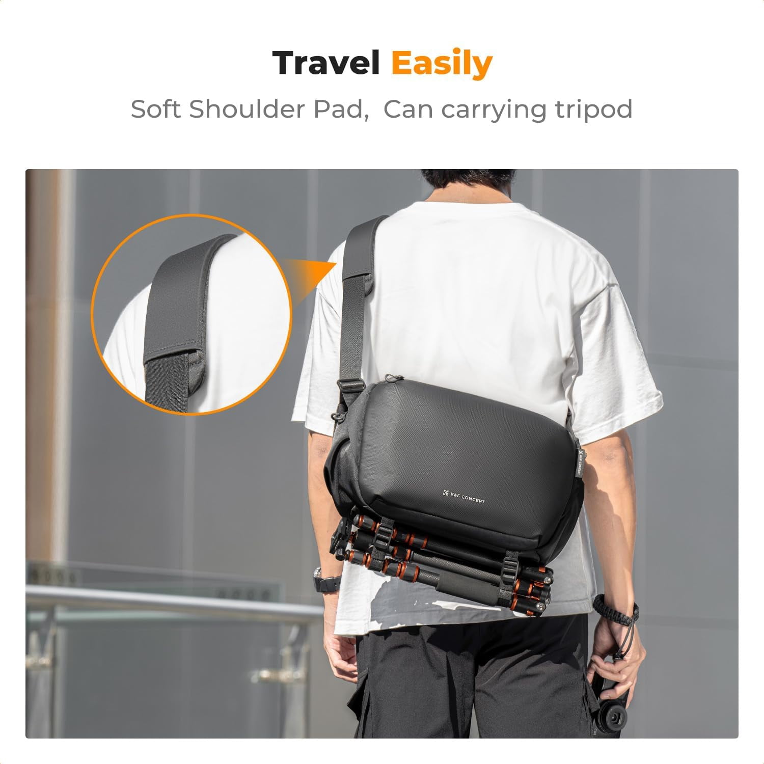 K&F Concept 2 in 1 Sling Bag Everyday Shoulder Bag & Multifunction Photography Crossbody Camera DSLR Backpack Portable Bag