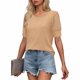 thumbnail image 4 of Ounisa Womens 2025 Summer Sweater Top Short Sleeve Blouses Dressy Casual Shirts Business Tops Cute Vacation Tunic, 4 of 7