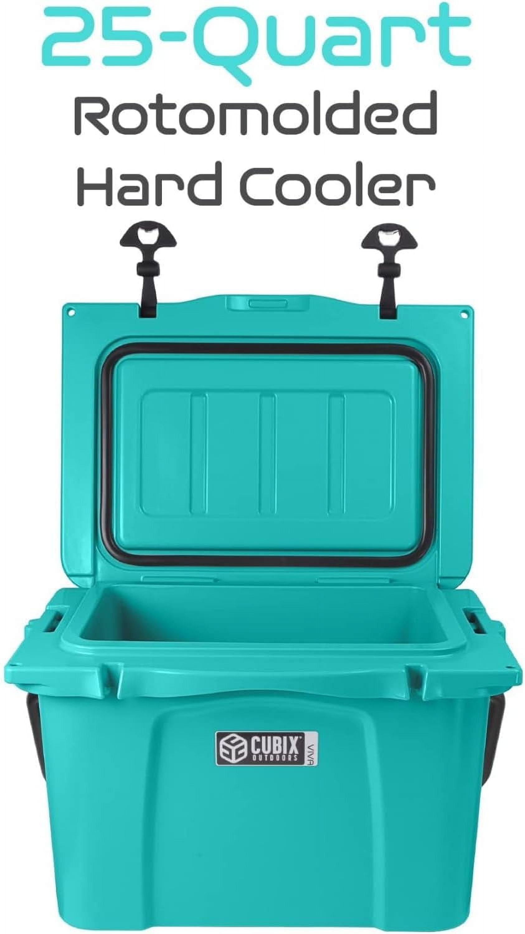 Cubix Outdoors Viva 25 QT Portable Insulated Hard Cooler - Fits 30 Cans - Turquoise