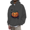 thumbnail image 2 of Halloween Pumpkin Hoodies for Men 2025 Spooky Pumpkin Graphic Hooded Sweatshirt Halloween Pullover Tops, 2 of 5
