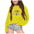 thumbnail image 2 of Crewneck Sweatshirt Childrens Print Pullover Crew Neck Long Sleeve Sweatshirt Hoodless Top Yellow 11-12 Years, 2 of 4