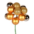 thumbnail image 1 of Vickerman 12" Plastic Ball Ornament Christmas Picks in Gold (Set of 4), 1 of 2