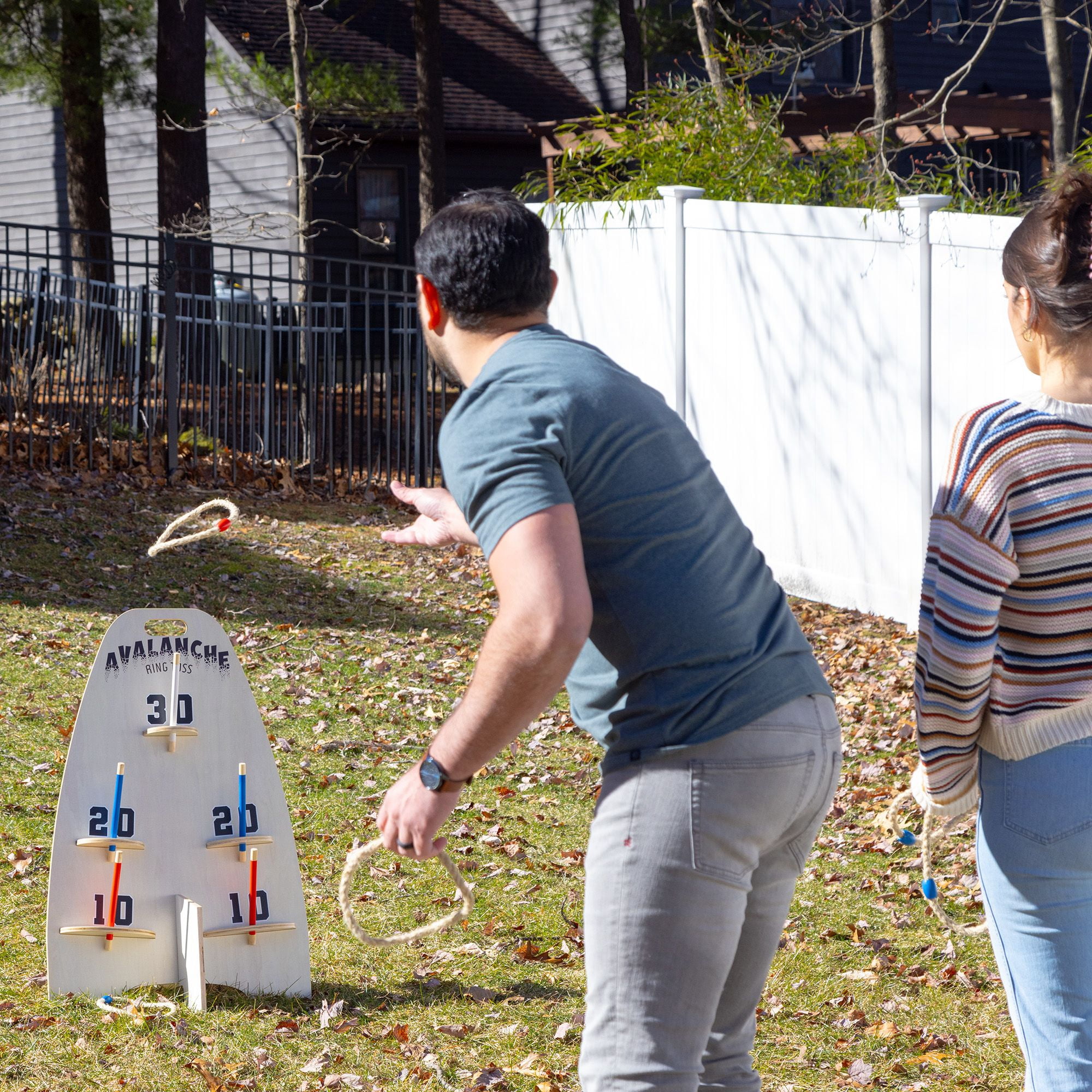 EastPoint Sports 2-in-1 Avalanche Toss and Ring Toss Game Wooden Outdoor