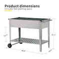 thumbnail image 3 of Outdoor Basic Raised Garden Bed with Legs, Elevated Planter Box On Wheels for Vegetables Flower Herb, Silver, 3 of 5
