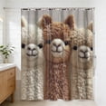 thumbnail image 6 of Tuvgenk Waterproof Fabric Shower Curtains Rustic Bathroom Bath Curtains Tan Brown Mildew Resistant Shower Drapes 71x71 inch, 6 of 6
