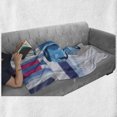 thumbnail image 6 of Country Soft Flannel Fleece Throw Blanket, Mini Scooter in Soft Mediterranean Mid Day Italian Town Life Art Paint Print, Cozy Plush for Indoor and Outdoor Use, 50" x 70", Blue Grey, by Ambesonne, 6 of 6