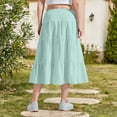thumbnail image 5 of Lutiedan Girls' Maxi Skirts Tiered Elastic Waist Drawstring Flowy Skirts Ruffle Pleated Casual Summer Long Skirts Size 3-15, 5 of 7