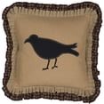 thumbnail image 4 of VHC Brands Heritage Farms Primitive Crow Pillow 18x18 Country Primitive Bedding Accessory, Tan, 4 of 5