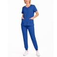 thumbnail image 2 of VV AVEORS Scrubs For Women Set - Stretch Zip Up V-Neck Scrub Top & Cargo Pants Jogger Nurse Work Uniform Quick Drying Nursing Uniforms Royal Blue 2XL, 2 of 6