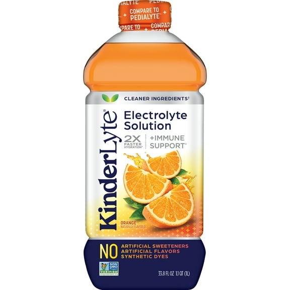 KinderLyte Electrolyte Drink for Kids & Adults, Orange, 1 Liter