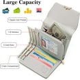 thumbnail image 2 of Bifold Wallet Women Leather RFID Blocking Card Holder Compact Wallet Zipper Coin Pocket with ID Window,Athens Gray, 2 of 6