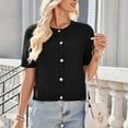 thumbnail image 5 of Women's Summer Cropped Cardigan Sweaters Short Sleeves Knit Lightweight Button Down Shrugs Tops 2025, 5 of 8
