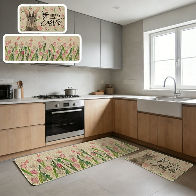 zhangmingg Easter Doormat Set Soft Welcome Rug Decorative Floor Mat for Holiday Party Indoor Outdoor Use