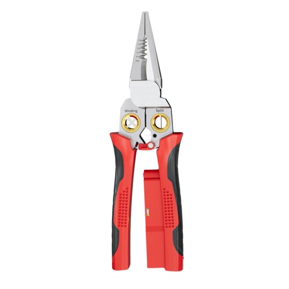 SharkTRUE Electricians pliers multi- wire stripper -in- stainless steel needle-nose pliers with electrical measurement f