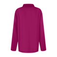 thumbnail image 4 of Mohiass Long Sleeve Polo Shirts for Women 2024 Winter Fall Tops Button V Neck Business Casual Collared Shirts Dressy Blouses Purple L, 4 of 4
