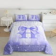thumbnail image 2 of jejeloiu Cute Bowknot Full Size Comforter Sets,Letter H Print Bedding Sets For Girls Women Reversible 3-Piece, 2 of 8