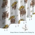 thumbnail image 6 of Highland Cow Sunflower Daisy Pattern Shower Curtain 36"x72" ,Bathroom Decorative Shower Curtains Set with 12 Hooks,Modern Waterproof Washable Shower Curtain, 6 of 6