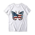 thumbnail image 4 of Fartey Womens 4th of July Shirts Red White and Blue Butterfly Graphic Tees Independence Day Patriotic Tops Dressy Casual Short Sleeve Crew Neck Holiday T Shirts White XXL, 4 of 4