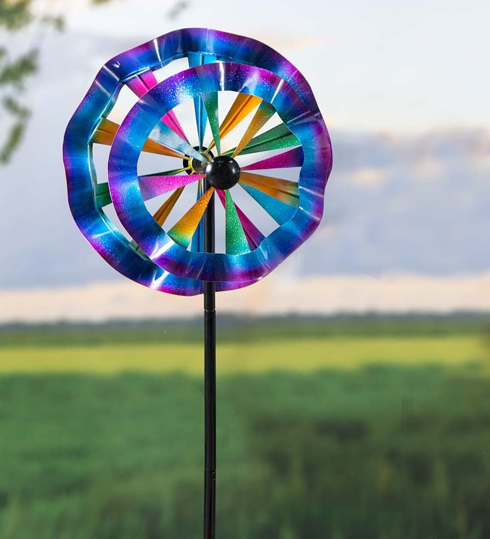 Colorful Ruffled Garden Wind Spinners by Plow & Hearth